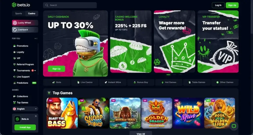 Bets.io - casino zonder CRUKS